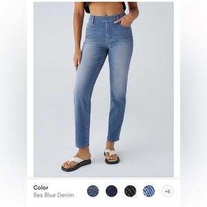 Halara Flex High Waisted Pockets Straight Leg Casual Jeans Sz Medium Regular NWT